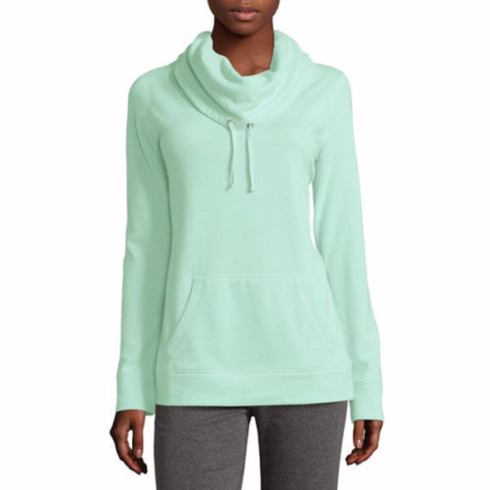 Made for Life Long-Sleeve Fleece Cowlneck Top Size S